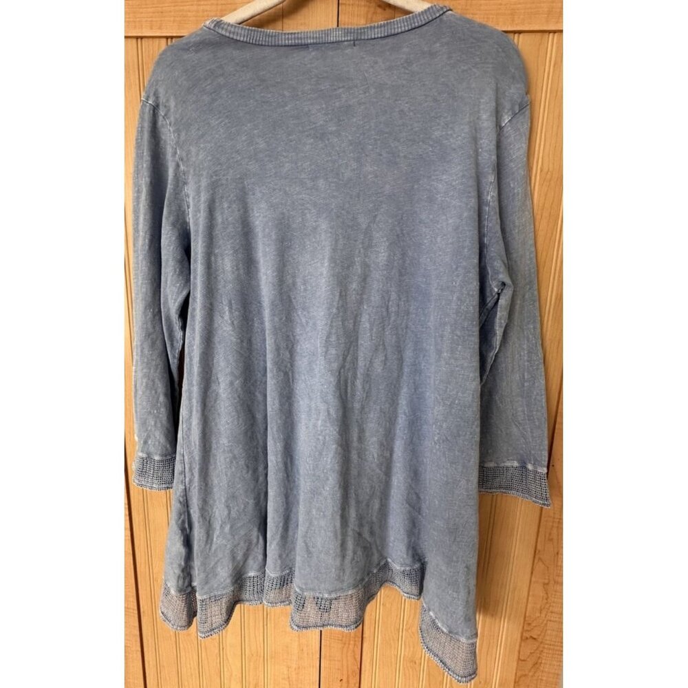 Jess & Jane Women's Size Large Layered Lightweight Floral Pocket Cotton Tunic - Picture 6 of 6